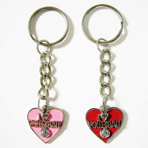 I Love Volleyball Keychain w/ Colored Heart