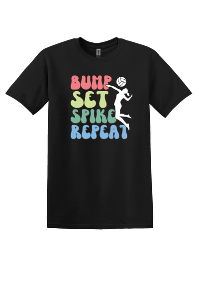 Bump Set Spike Repeaet Unisex Volleyball T-shirt